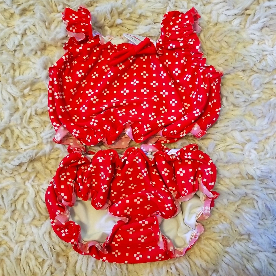 Hanna Andersson Ruffle Trim Swim Set